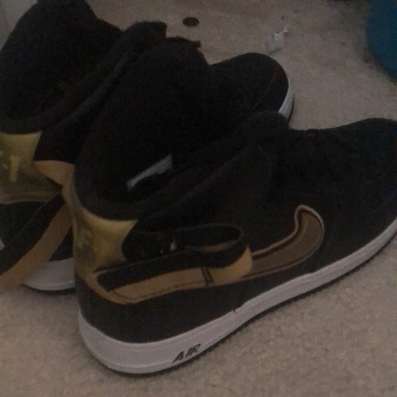Black white and gold Air force 1 high tops - Picture 2 of 2